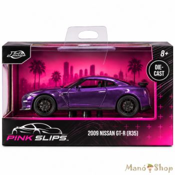   Jada Toys : Pink Slips 2009 Nissan GT-R (R35) lila fém kisautó 1/32