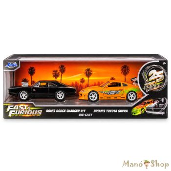   Jada Toys : Fast & Furious 2 db-os szett Dom's Dodge Charger R/T & Brian's Toyota Supra 1/32