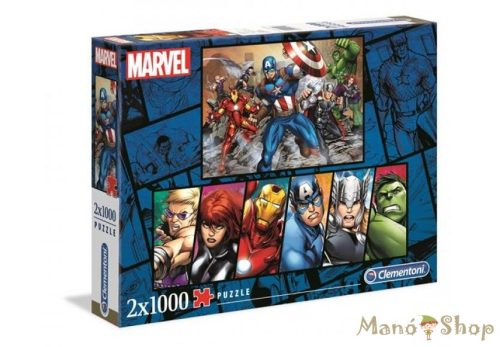 Clementoni - Marvel 2 az 1 ben 2x1000 db-os Puzzle