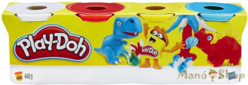 Play-Doh 4db-os gyurmaszett (fehér,kék,piros,sárga)