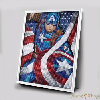   Craft Buddy - Gyémántszemes kirakó 21*25 cm kerettel - Amerika Kapitány - Crystal Art