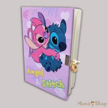   Craft Buddy - Gyémántszemes kirakó titkosnapló - Stitch és Angel - Crystal Art