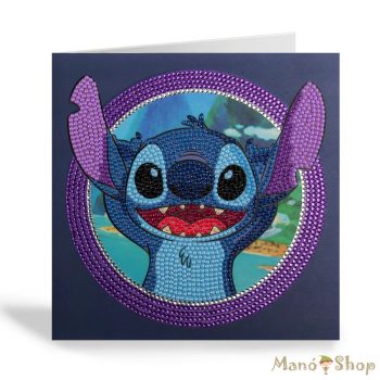   Craft Buddy - Gyémántszemes kirakó 18*18 cm emléklap - Stitch "Disney" Crystal Art