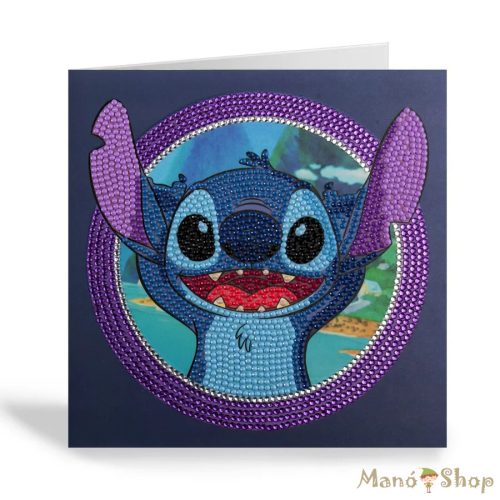 Craft Buddy - Gyémántszemes kirakó 18*18 cm emléklap - Stitch "Disney" Crystal Art