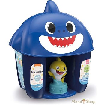  Clementoni Clemmy Baby Puha kockák - Baby Shark kék tároló 17425