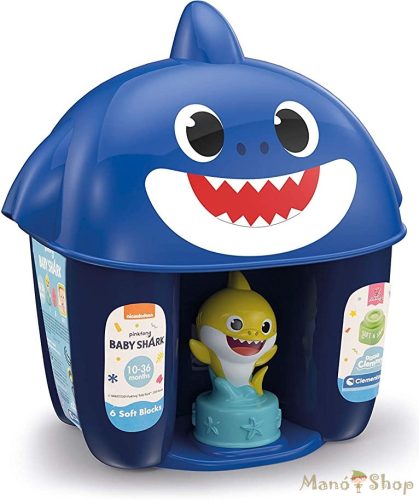 Clementoni Clemmy Baby Puha kockák - Baby Shark kék tároló 17425