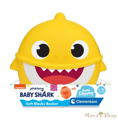 Clementoni Clemmy Baby Puha kockák - Baby Shark mini tároló