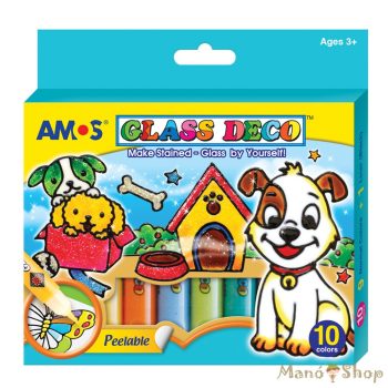 AMOS - Glass Deco Kutyus üvegfestő szett