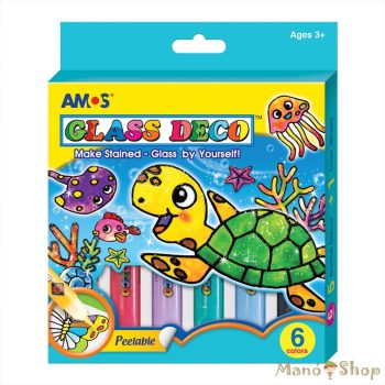 AMOS - Glass Deco Teknős üvegfestő szett 
