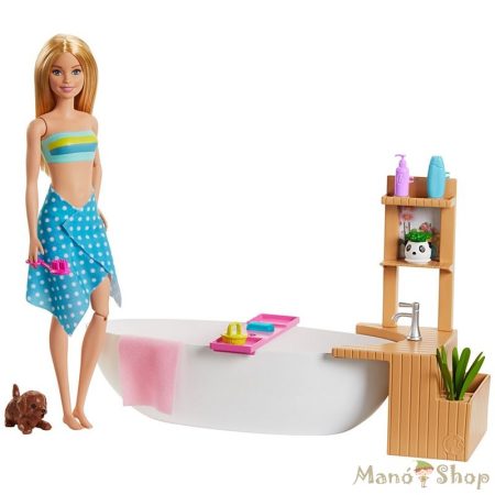 Barbie feltöltődés - Habfürdő játékszett babával