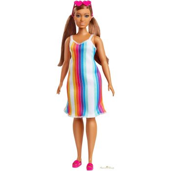   Barbie: Barbie 50. Évfordulós Malibu Baba: Szívárvány Mintás Ruhában (GRB38)