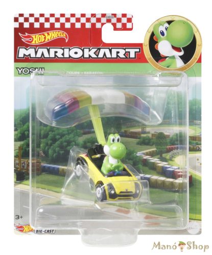 Hot Wheels : Mario Kart : Yoshi Sports Coupe + Parafoil Glider fém gokart vitorlázóval