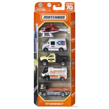 Matchbox : City Adventure II 5 darabos fém kisautó szett