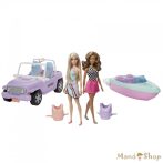 Barbie - Motorcsónak és terepjáró babákkal