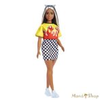  Barbie Fashionistas - Melírozott hajú Barbie fekete-fehér kockás szoknyában