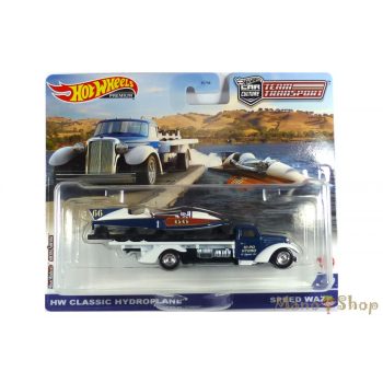   Hot Wheels Premium Team Transport - HW Classic Hydroplane / Speed Waze szállító autó