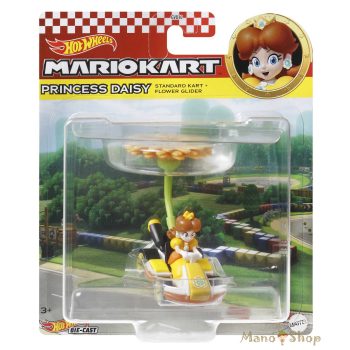   Hot Wheels : Mario Kart : Princess Daisy Standard Kart + Flower Glider fém gokart vitorlázóval