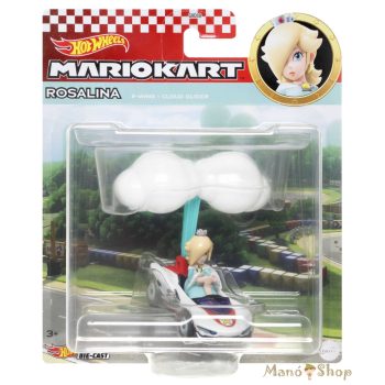   Hot Wheels : Mario Kart : Rosalina P-Wing + Cloud Glider fém gokart vitorlázóval