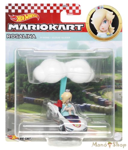 Hot Wheels : Mario Kart : Rosalina P-Wing + Cloud Glider fém gokart vitorlázóval