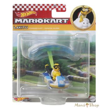   Hot Wheels : Mario Kart : Lakitu Standard Kart + Parafoil Glider fém gokart vitorlázóval