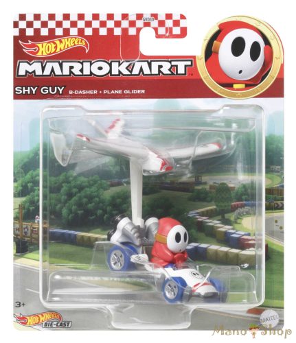 Hot Wheels : Mario Kart : Shy Guy B-Dasher + Plane Glider fém gokart vitorlázóval