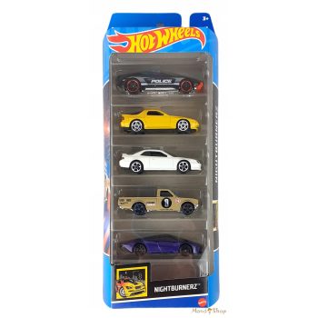 Hot Wheels - Nightburnerz - 5 db-os autó készlet