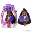 BARBIE - Extravagáns Mini Baba - Sötét barna hajú Lila tollkabátban