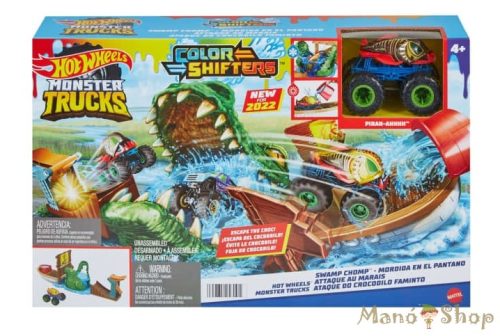 Hot Wheels - Monster Trucks mocsári kaland színváltó autóval