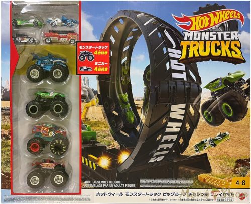 Hot Wheels - Monster Trucks hurok kihívás játékszett 8db autóval