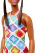 Barbie - Fashionista Barátnők Stílusos divatbaba - Barna kontyos hajú baba #210