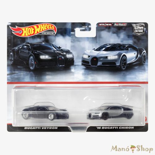 Hot Wheels Premium - Car Culture 2 db -os Pack - Bugatti Veyron & 2016 Bugatti Chiron