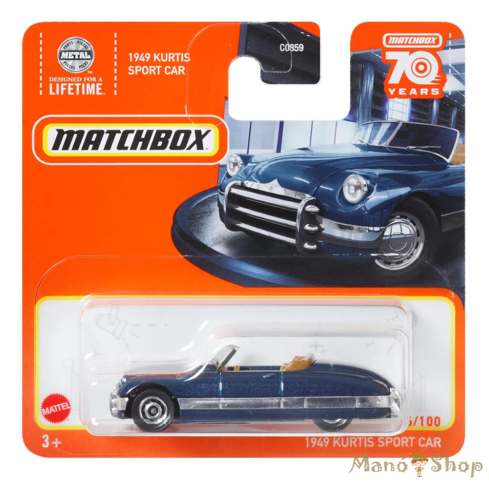 Matchbox 1949 Kurtis Sportwagen | 46/100, Metalflake Dunkelblau – Sammler-Spielzeugauto Im Druckguss-Format