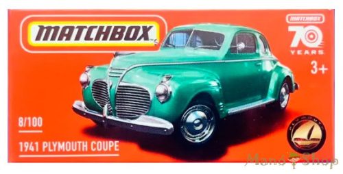 Matchbox - 1941 Plymouth Coupe - kisautó papírcsomagban