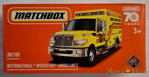 Matchbox - International Workstar Ambulance - Kisautó Papírdobozban