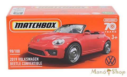 Matchbox - 2019 Volkswagen Beetle Convertible - kisautó papírdobozban