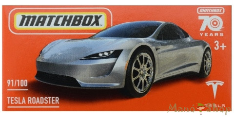 Matchbox - Tesla Roadster - Kisautó Papírdobozban