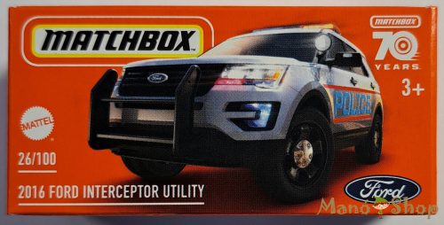 Matchbox - 2016 Ford Interceptor Utility - kisautó papírcsomagban (Sérült csomagolás)
