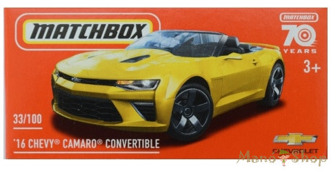 Matchbox - '16 Chevy Camaro Convertible - Kisautó Papír