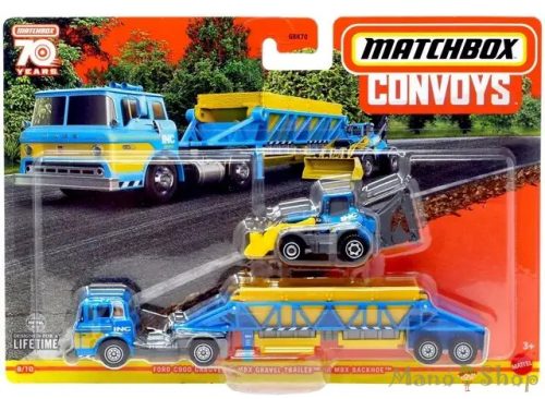 Matchbox Convoy - Ford C900 Cabover & MBX Gravel Trailer /// MBX Backhoe