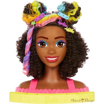 Barbie - Fésülhető babafej Szívárvány tincsekkel