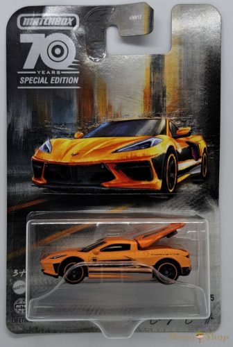 Matchbox 70. évfordulós Moving Parts - 2020 Chevy Corvette C8  - Nyitható Kisautó