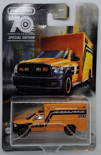 Matchbox 70. évfordulós Moving Parts - 2019 Ram Ambulance 70 - Nyitható Kisautó