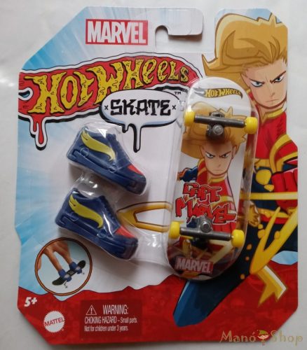Hot Wheels Skate - Fingerboard Cipővel Capt Marvel