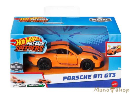 Hot Wheels - Felhúzható kisautó - Porsche 911 GT3