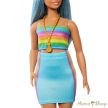 Barbie Fashionista Barátnők Stílusos Divatbaba - 65. Évfordulós Baba Szivárványos Topban