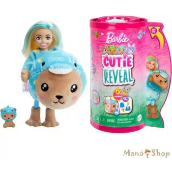   Barbie Cutie Reveal Chelsea meglepetés baba - Állatos jelmezek - Maci-Delfin - Kék