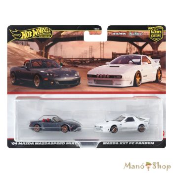   Hot Wheels Premium - Car Culture 2 db -os Pack - '04 Mazda Mazdaspeed Miata & Mazda RX7 FC Pandem