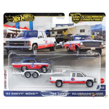   Hot Wheels Premium Team Transport - '63 Chevy Nova / '88 Siverado 3500 szállító autó