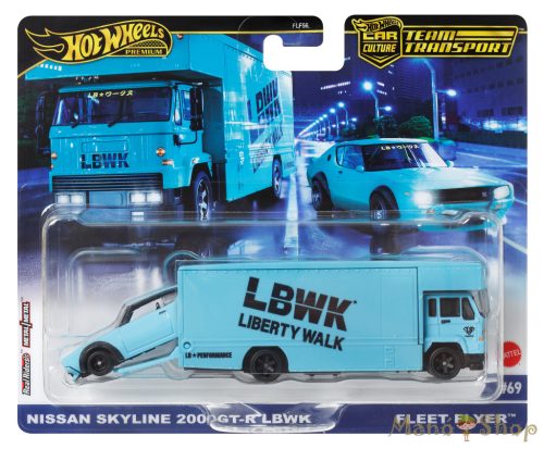 Hot Wheels Premium Team Transport - Nissan Skyline 2000GT-R / Fleet Flyer szállító autó