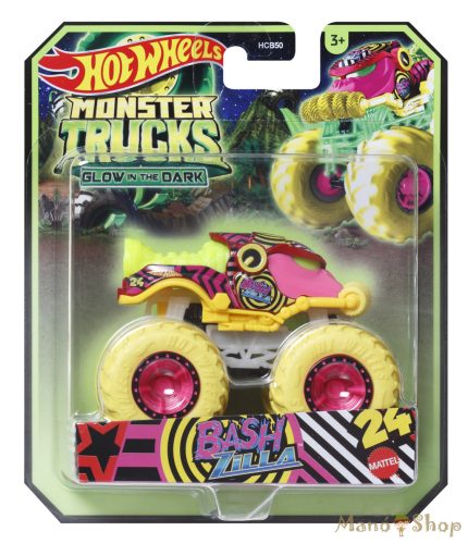 Hot Wheels - Monster Trucks - Bash Zilla - Sötétben világító autó